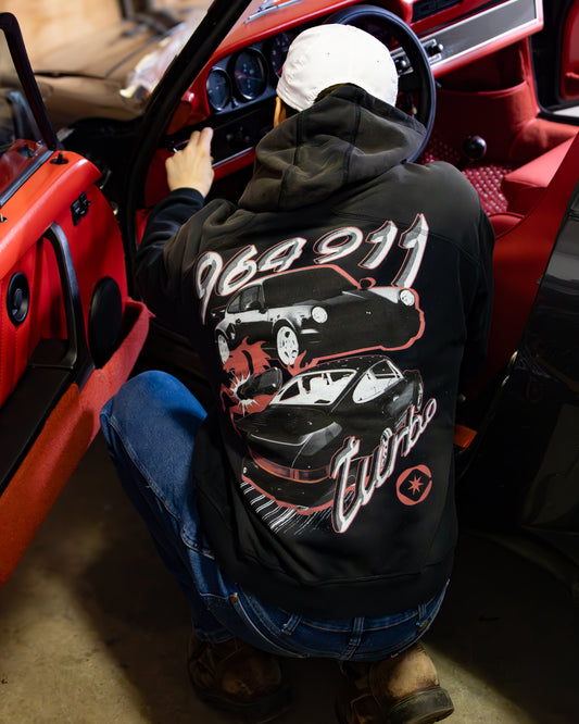 ICON’S COLLECTION - 964 911 Turbo Hoodie Smoky Black